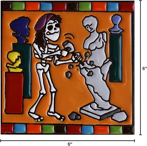 Miniatura 2 de 6x6 The Sculptor. Azulejo de arcilla del día de los muertos