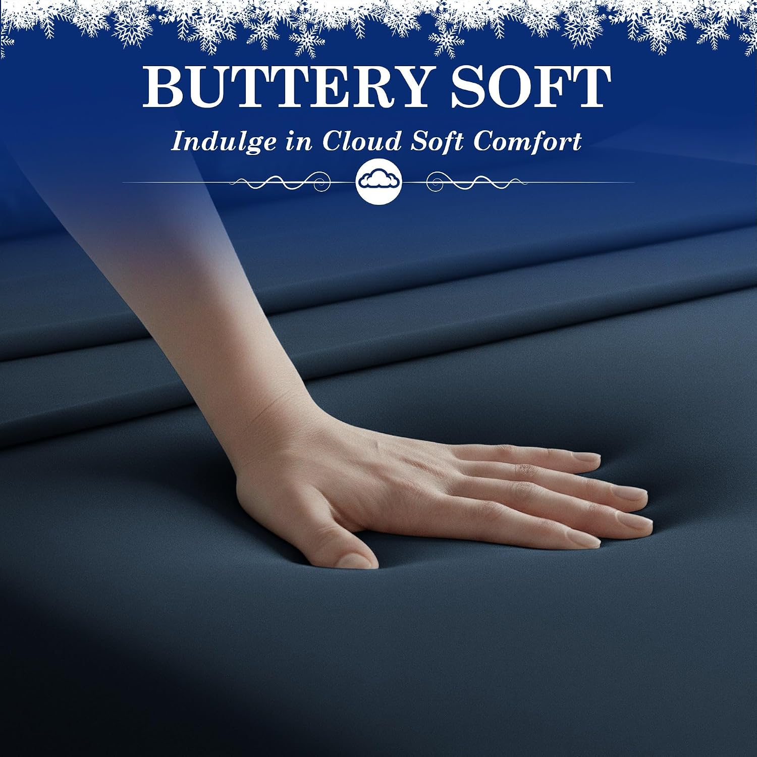 Cooling Sheets - BreezeWeave 4 PC Queen Size Cooling Bed Sheets for Hot Sleepers & Deep, Cool Rest - Cloud Soft, Silky Smooth, 16 in Deep Pocket, Ultra Durable (Navy Blue)