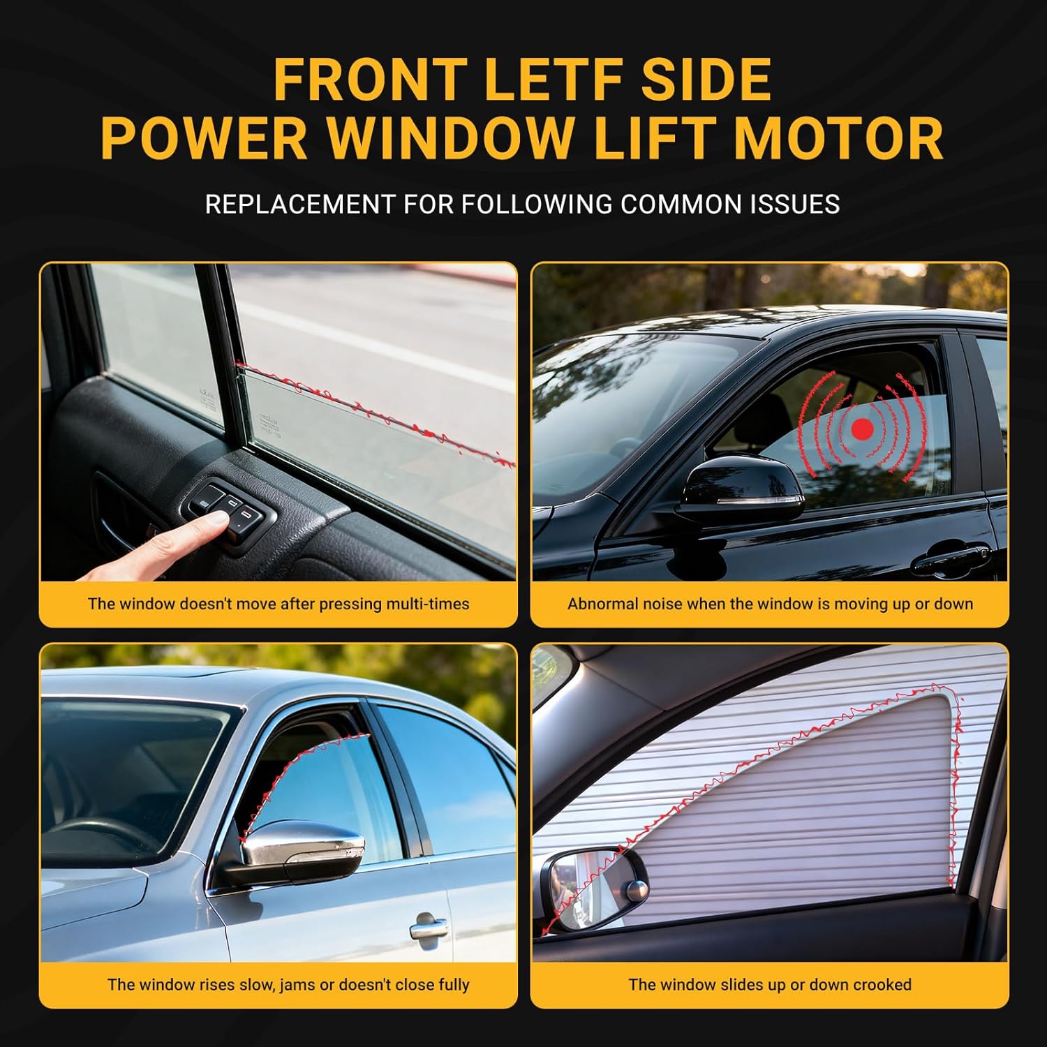 Power Window Motor Front Left Passenger Side Compatible with Hyundai Ioniq 2017 2018 2019 2020 2021 2022 Power Window Regulator Replacement for 82450-G2020 82450G2020