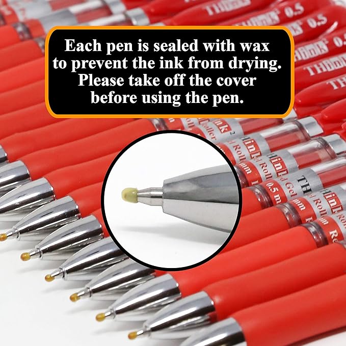 Think2 Retractable Red Gel Pens - Essential tools for marking comma splices and editing corrections