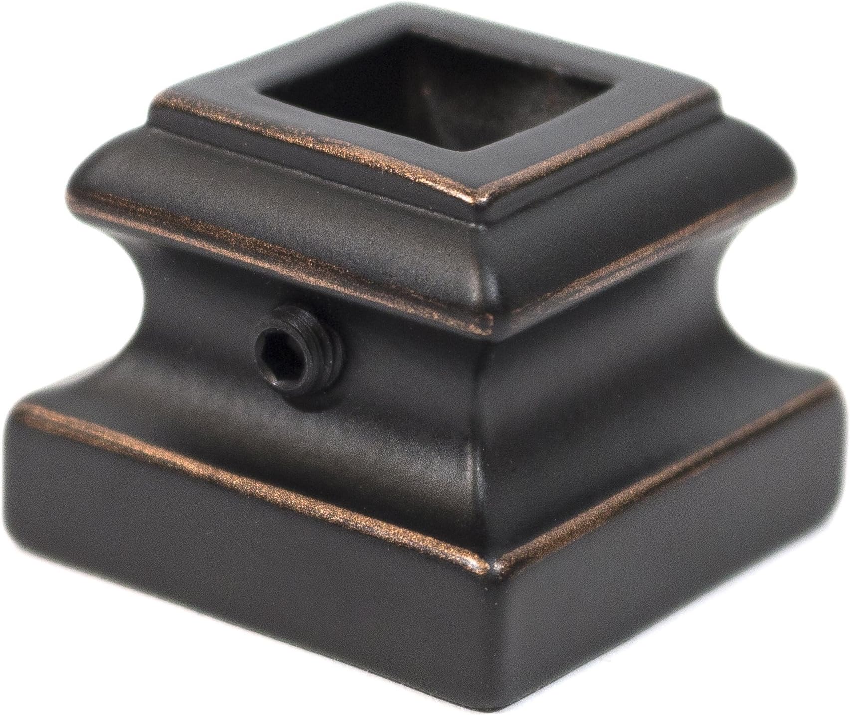 SH900 - Iron Baluster Shoes - Flat Shoes with Screw - for Use with 1/2" Square Balusters - Set of 10 (Oil-Rubbed Copper)