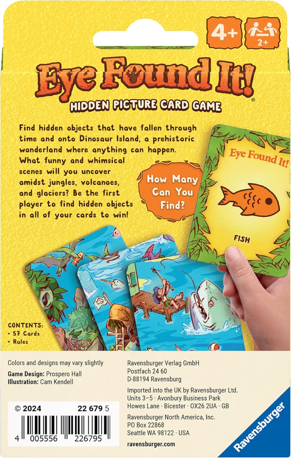 Ravensburger Dinosaur Island Eye Found It! Card Game - Fun Dinosaur Spot It Game for Kids & Families - Promotes Focus and Memory - Ages 4+