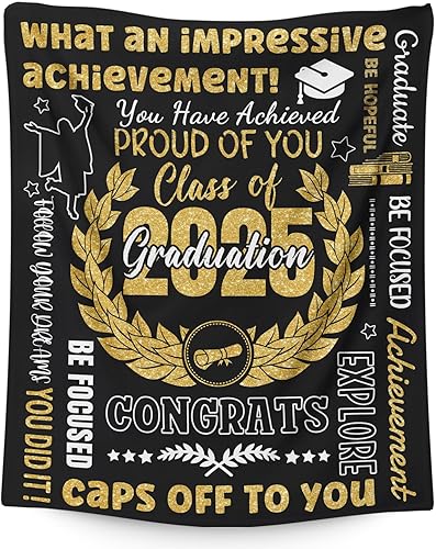 Miniatura 8 de Mantas personalizadas para clase de 2024 con nombre y escuela, manta de forro polar de 50 x 60 pulgadas para graduados, regalos de graduación suaves