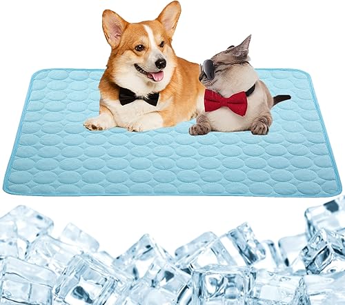 Alfombrilla de refrigeración grande para perros almohadilla de refrigeración para mascotas cama de verano para perros gatos perrera manta Azul /