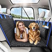 Tivray Dog Back Seat Extender Hard Bottom Seat Cover - 330lbs Support, 100% Waterproof, Mesh Window for Cars SUVs Trucks