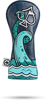 Pins & Aces Kraken Head Cover - Premium, Hand-Made Classic Kraken Themed Headcover - Funny, Tour Quality Golf Club Cover - Style and Customize Your Golf Bag