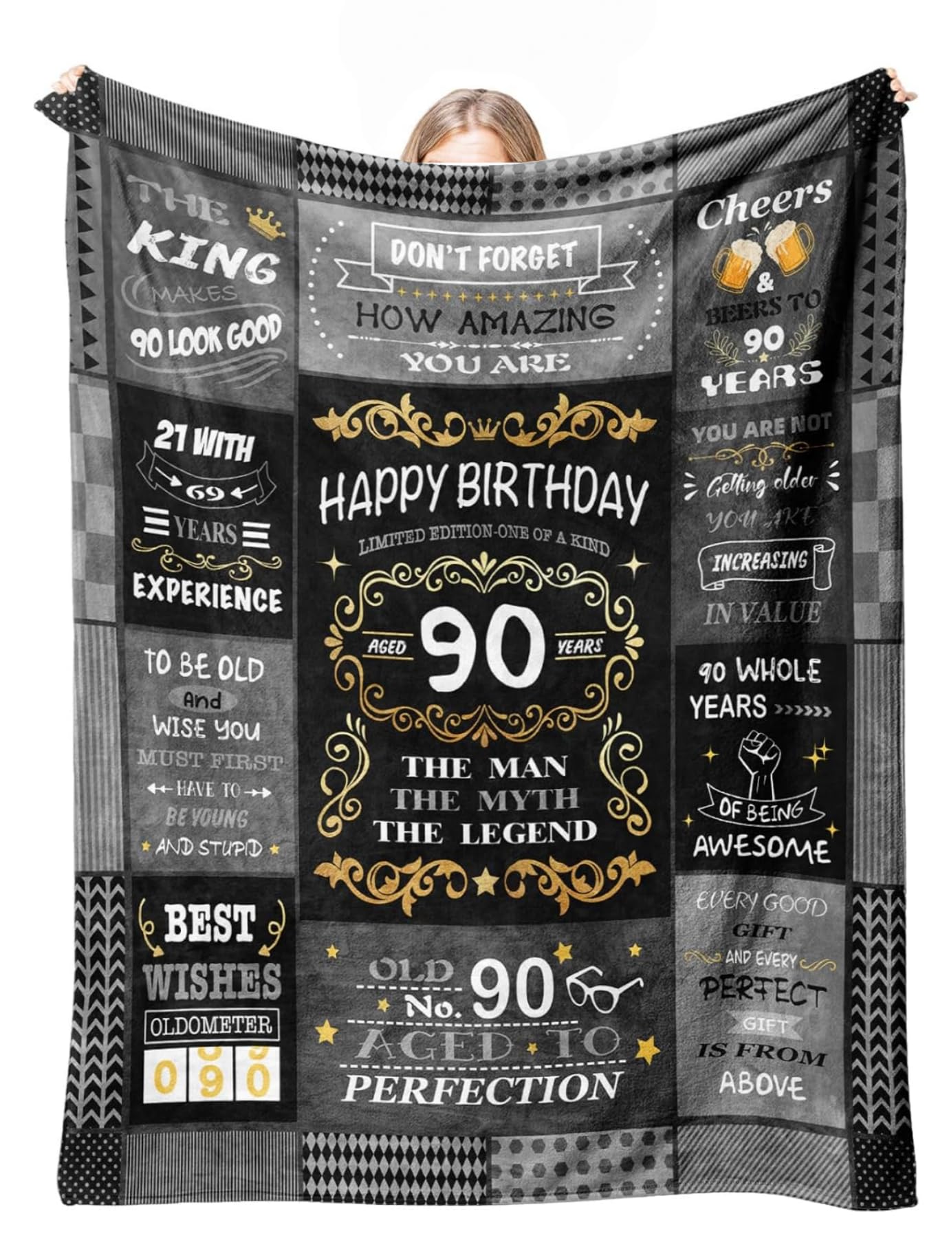 Noël à la retraite cadeau anniversaire 90 ans homme plaid chaud 150x200