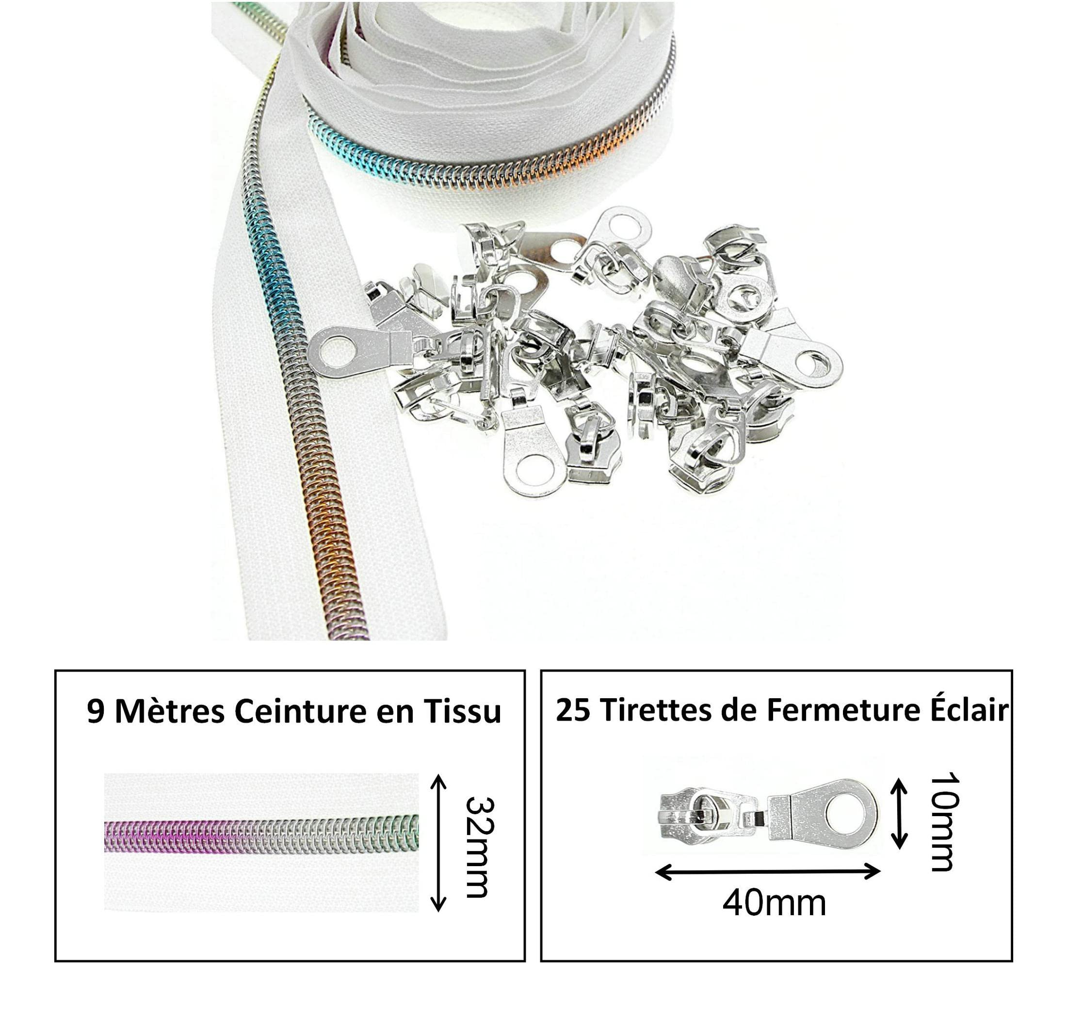 Cerniera Lampo In Nylon Metallizzato Oro, 9 Metri, Con 20 Cursori, Larghezza 32 Mm, Per Cucito E Fai Da Te - 4