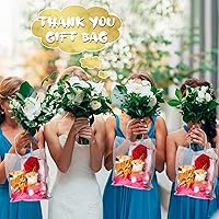 Vista 6 de Berlune 30 bolsas de regalo de agradecimiento reutilizables de plástico transparente con asa, bolsa de mano transparente de PVC para baby shower