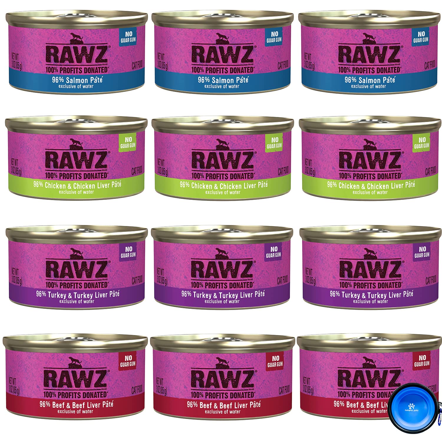 Buy Rawz Natural Premium Pate Canned Cat Wet Food 12 Pack Cans Variety Bundle Pack 4 Flavors