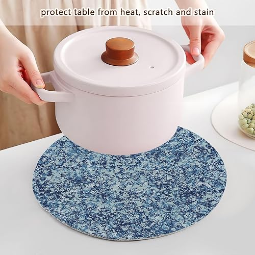 Miniatura 5 de Salvamanteles de mármol abstracto con patrón texturizado para ollas y sartenes calientes de 15 pulgadas, tejido de hilo de algodón, almohadillas