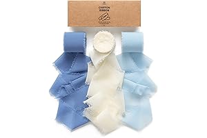 Blue Ribbon Baking Bundle: Vitalizart Chiffon Silk Ribbon 1 1/2 Inch x...