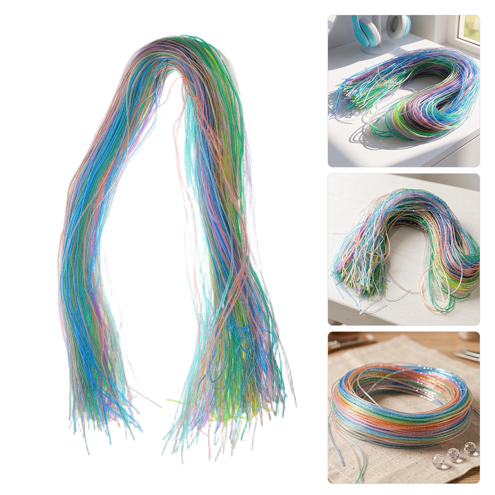 400 Piezas Cordón Pvc Transparente Brillantina