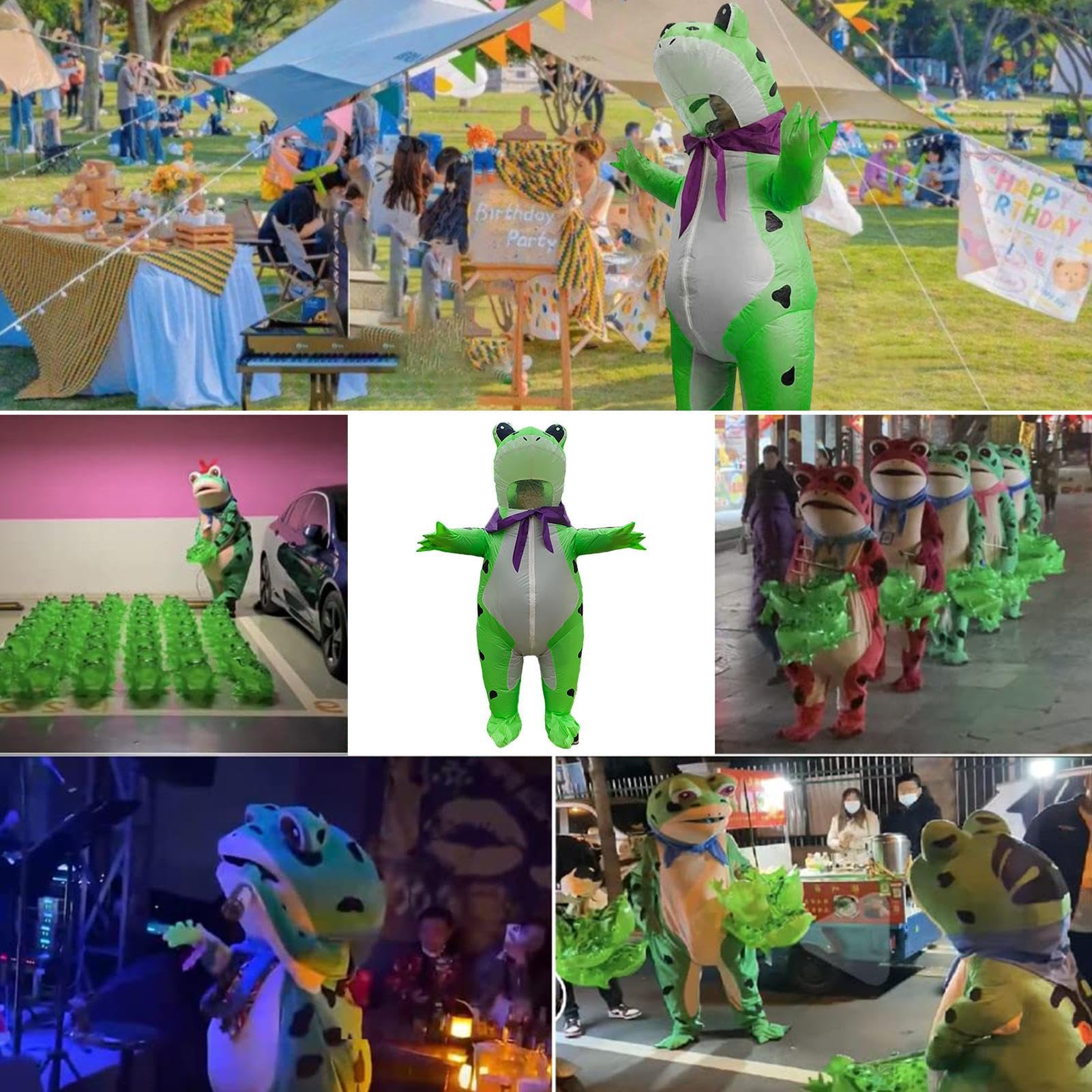 Żaba w kostiumie na Halloween,Żaba w kostiumie na Halloween wodoodporny | Kostium dmuchanego powietrza Dla mężczyzn kobiety dorosły Halloween Christmas Party Cosplay wysadzić nadmuchi