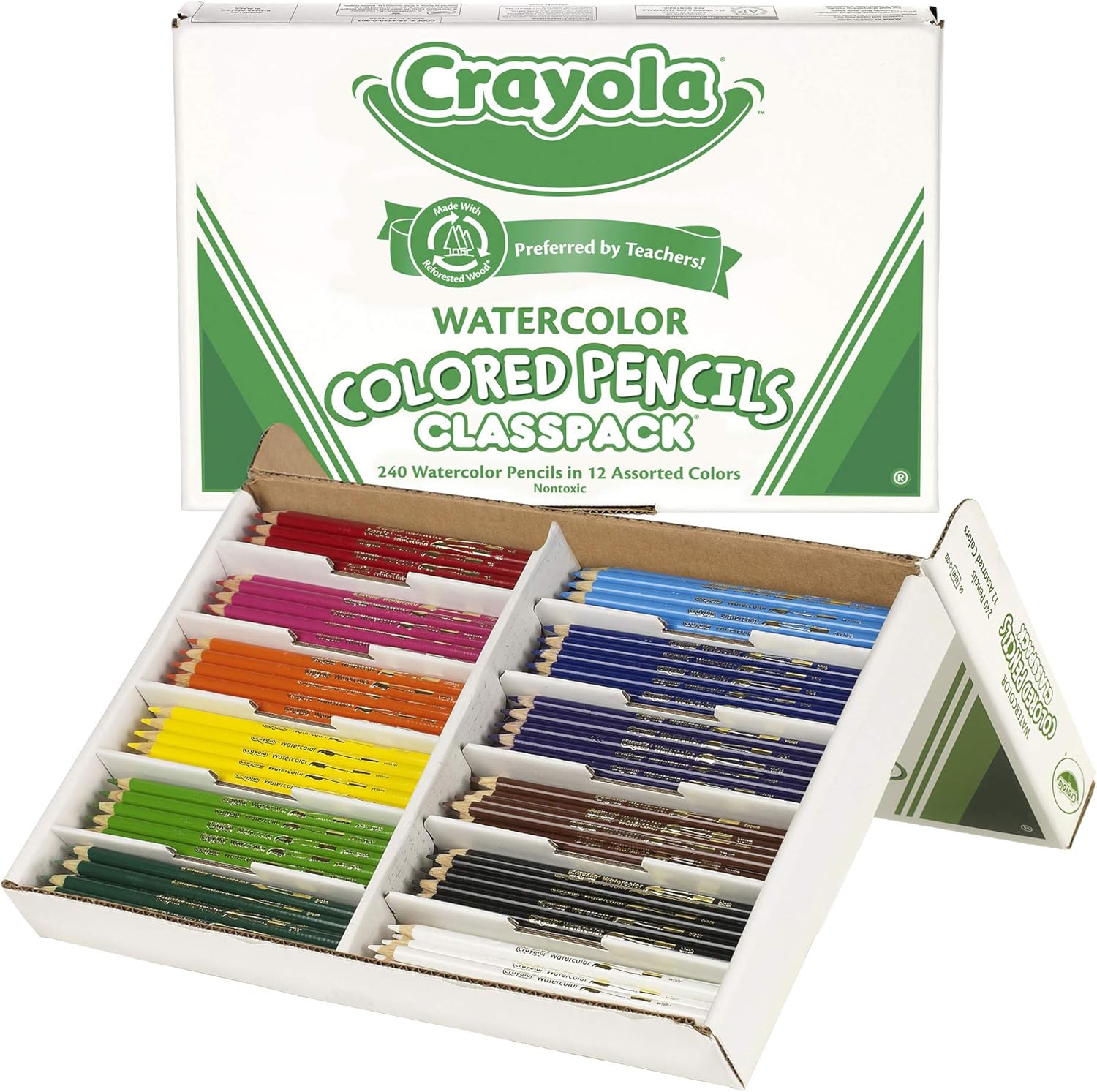 Crayola Watercolor Classpack, School Supplies, 12 Assorted Colors, 240 Count (Pack of 1) : Toys & Games