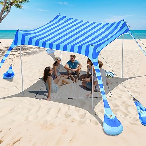 2PM SPORTS Tienda de campaña de playa con protección UV UPF50+, refugio grande para exteriores, refugio de playa grande para la familia, picnic,