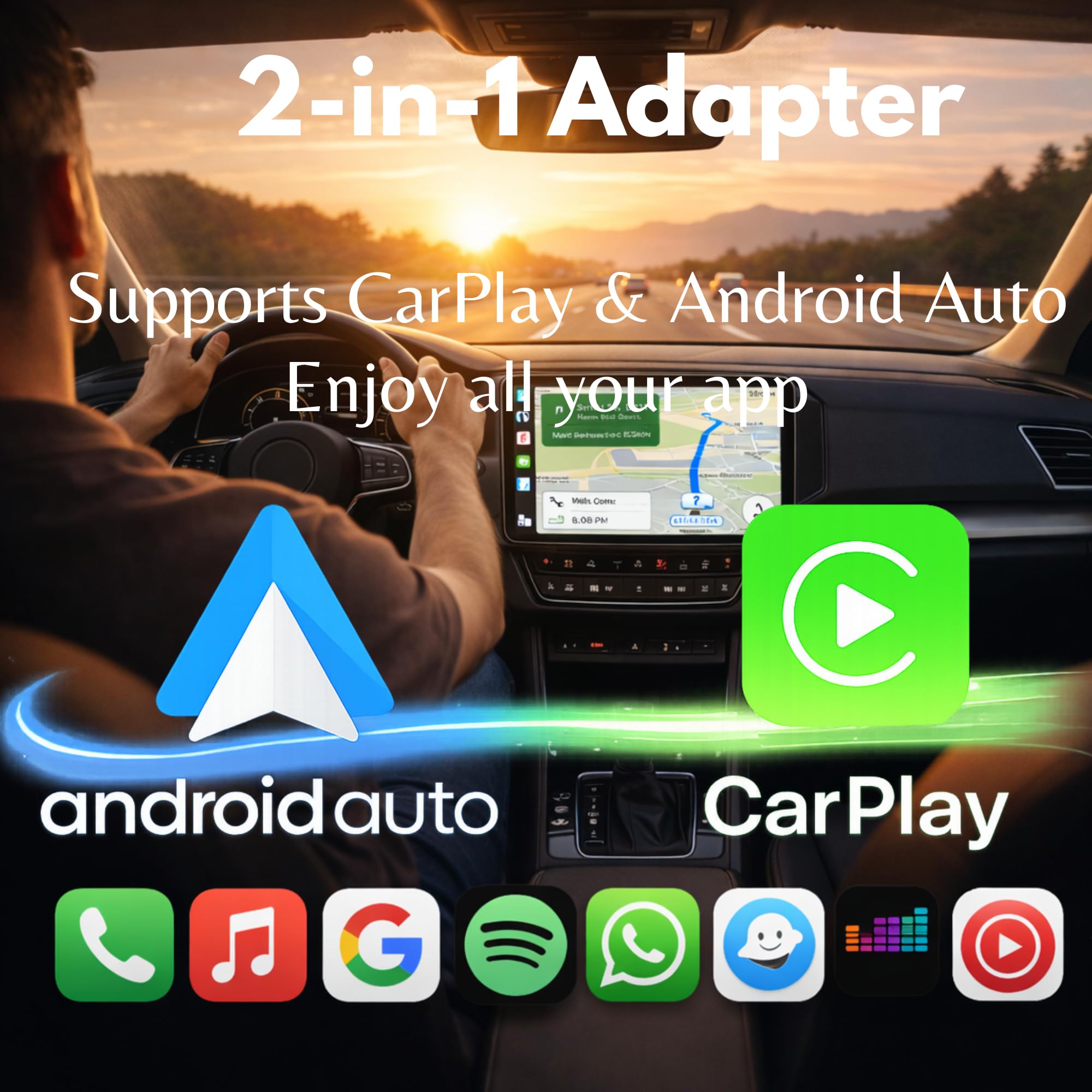 C-Pro [Native USB-A Version] bezprzewodowy adapter CarPlay i Android Auto - podwójna pamięć (idealna dla par) - rozpraszanie ciepła ze stopu cynku - standardowy format USB