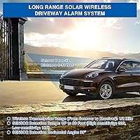 Vista 6 de Alarma solar inalámbrica para entrada de vehículos resistente a la intemperie, sensor de movimiento, timbre de timbre, sistema de alerta