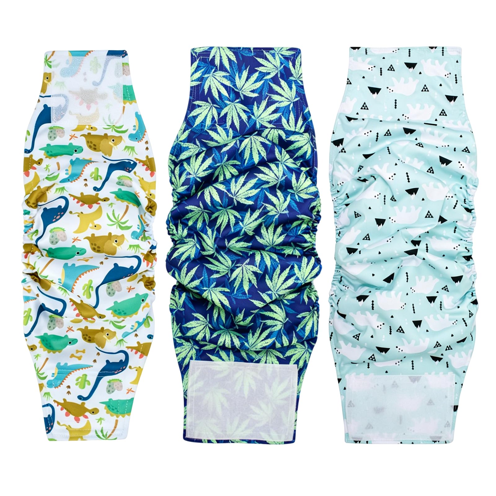 LEBKFT 3 Pack Reusable Dog Diapers for Male Dogs, Washable and Adjustable Dog Belly Bands for Incontinence or Excitable Urination Marking and Training Absorbent and Leak-Proof (Type B, M)