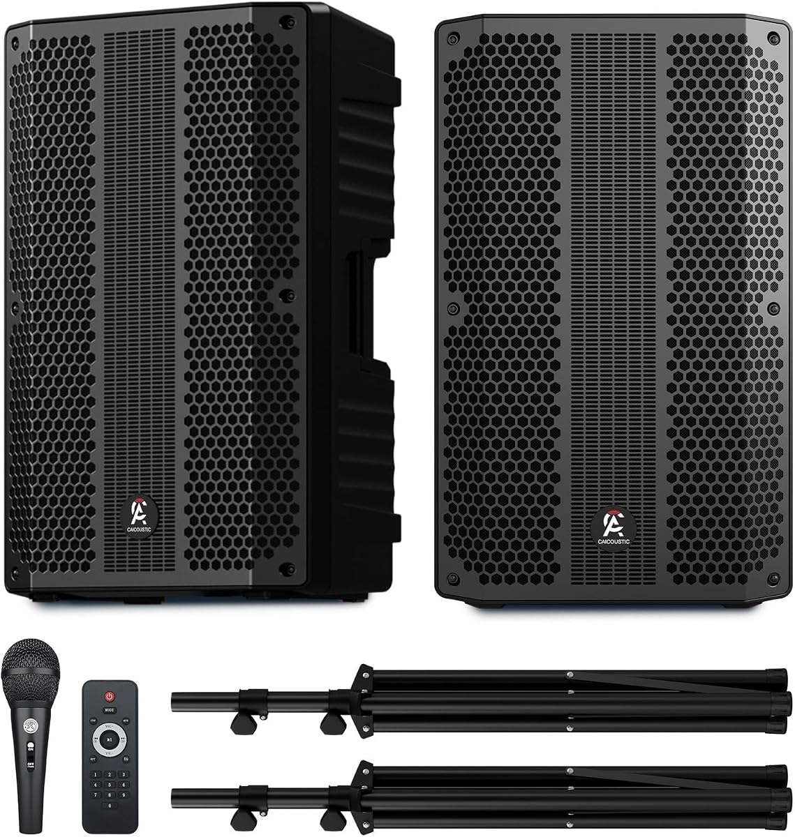 Sistema de altavoces PA de 12 pulgadas con Bluetooth: altavoces duales portátiles para DJ con soportes, sonido estéreo de rango completo para eventos y actuaciones