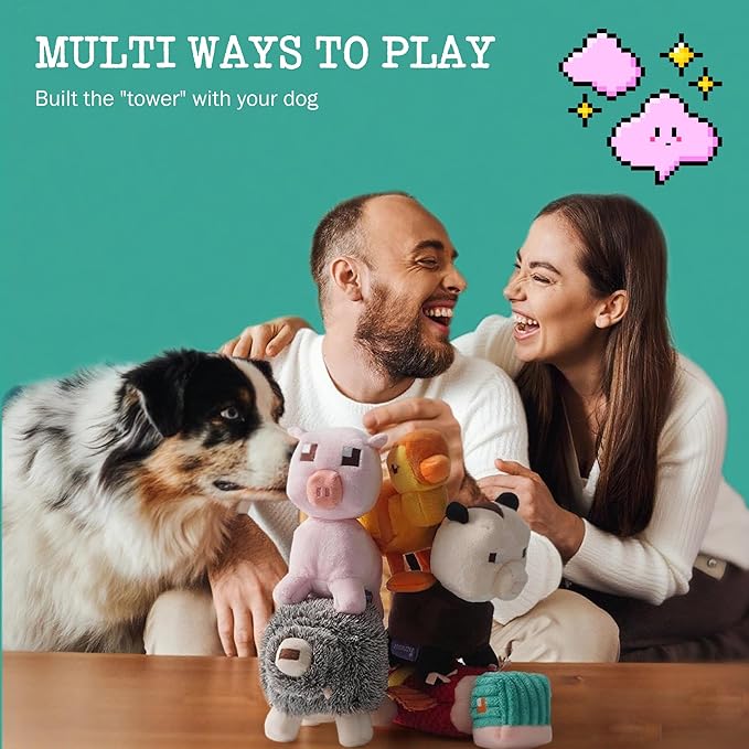 Juguete para Perros Fuzzwoof 5 Piezas Pixel Style con Chirriador miniatura 6