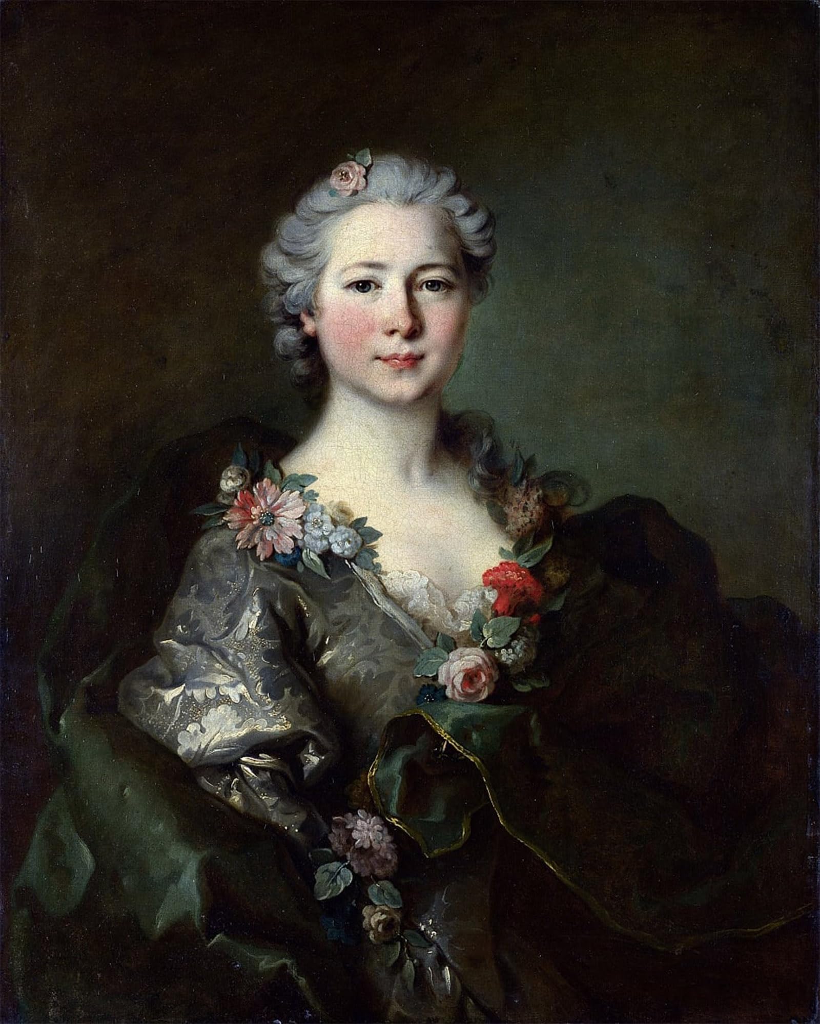 ARTXLXXBN Famous Print Painting Colorful Art Print Probably Portrait of Mademoiselle De Coislin by Louis Tocqué Canvas Art Decorations for Home Decor 60x90cm