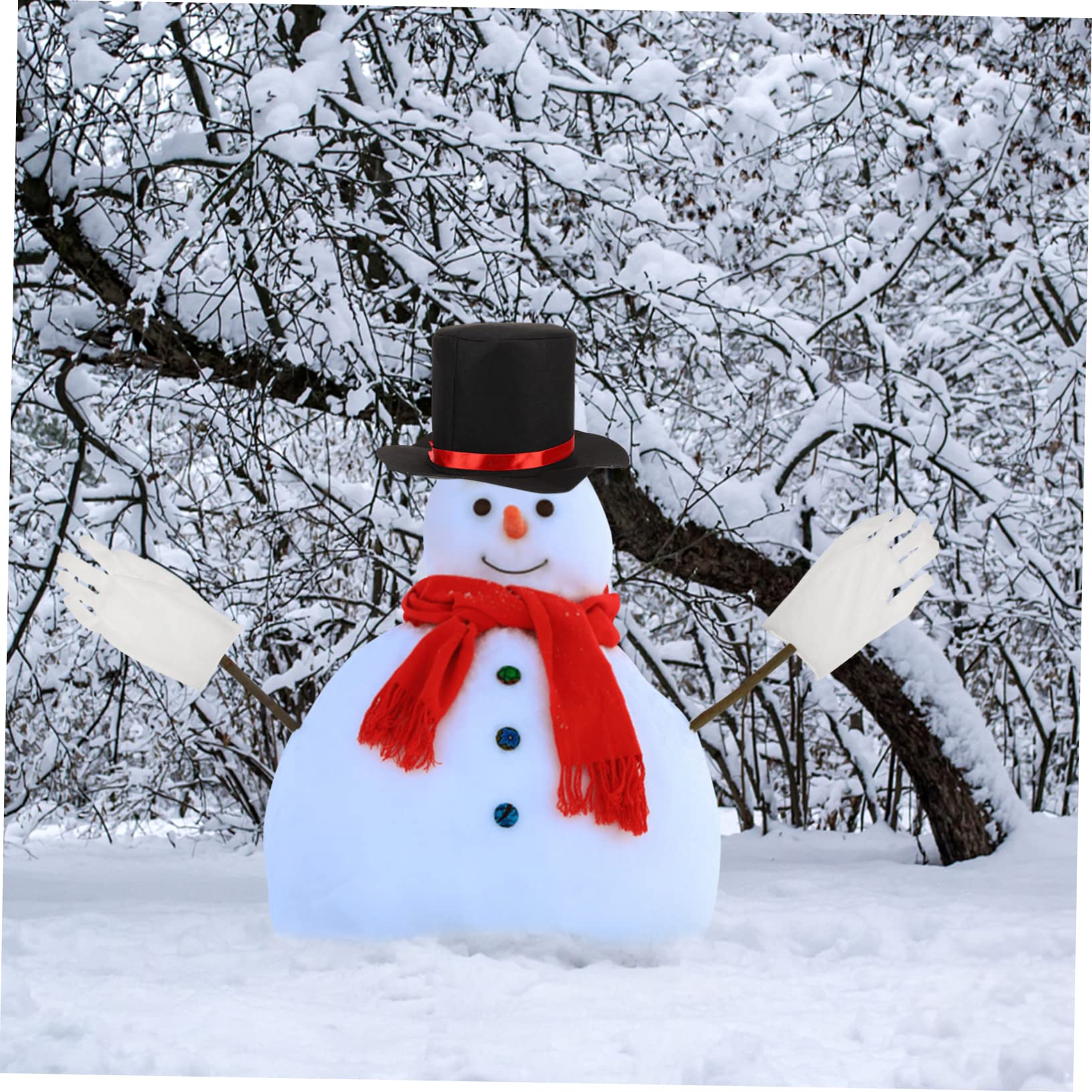 2 Sätze Schneemann verkleiden sich Schneemann Weihnachtsdekoration schneemann bausatz weihnachtsparty accessoires Weihnachtsfest Zubehör Schneemann- Weihnachtsschneemannmütze