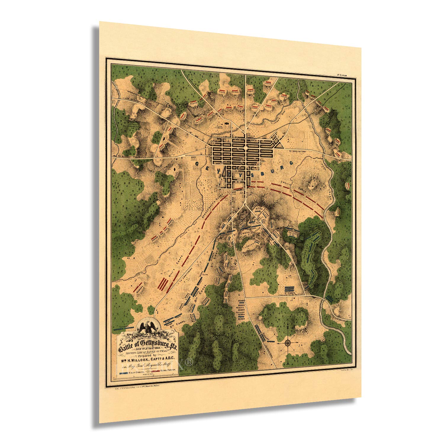 Buy Historix Vintage 1863 of the Battle of Gettysburg Pennsylvania