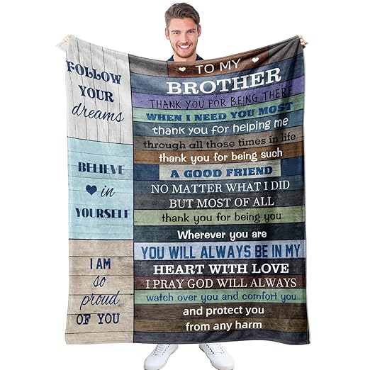 to My Brother Blanket 50?x60?, Brother Gifts from Sister Brother Birthday Christmas Graduation Gifts for Brother Adult Men Big Brother Gift, Throw Blankets Flannel Fleece Soft Warm Cozy for Bed Sofa