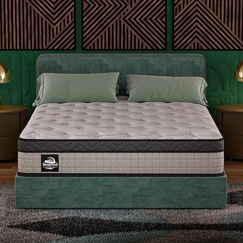 10 Inch Queen Hybrid Memory Foam Mattress in a Box – Cooling Gel, Medium Firm, Fiberglass Free, Back Pain Relief, Pocket Coils, Motion Isolation, CertiPUR-US Certified Queen Mattress