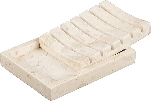 Miniatura 4 de Creative Home Jabonera de mano de mármol de champán natural, bandeja de jabón para baño, encimera de baño, fregadero de cocina, organizador