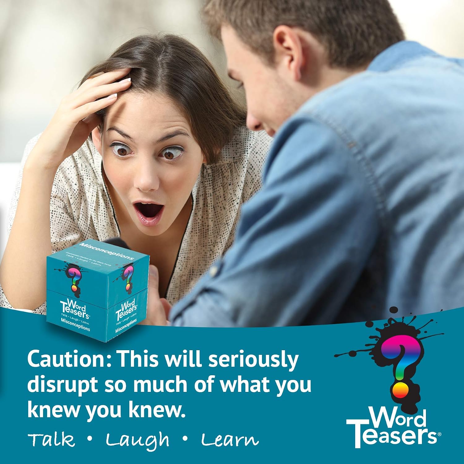 ? WORD TEASERS Misconceptions Conversation Starters - Fun Trivia Cards for Kids & Adults - Misconceptions Game for Game Night - Family Trivia Cards - 150 Trivia Question Cards