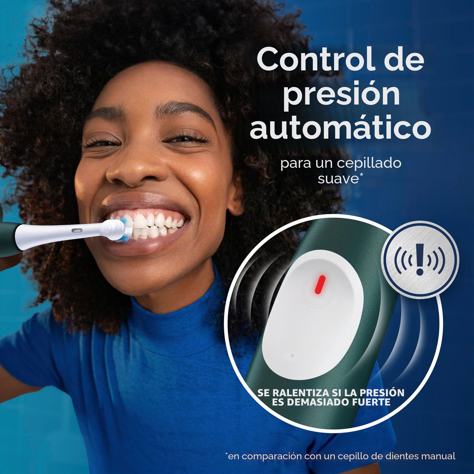 Oral-B iO2 - Cepillo de dientes (color verde bosque), | 3 modos de cepillado, incluyendo suavidad, sensor de presión de las encías, batería recargable, silencioso