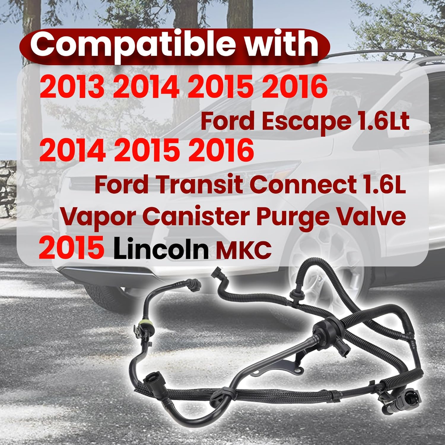Evap Vapor Canister Purge Valve Compatible with Ford Escape Lincoln MKC 2013 2014 2015 2016 911-774