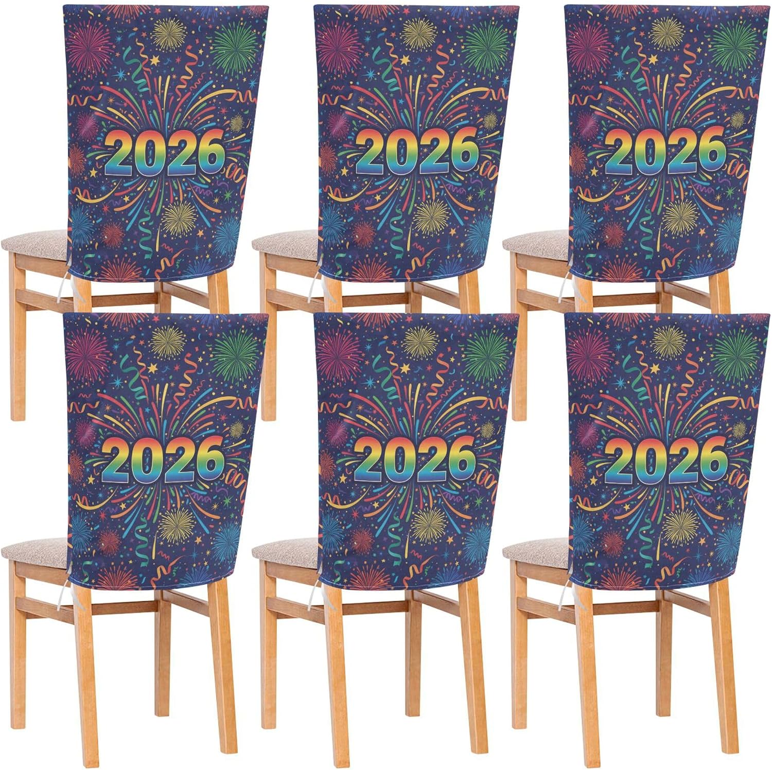 Chair Back Covers for Festivals (Easter Graduation etc) Seat Chairs Set of 6 Soft Office Cushion 2026 Vibrant Fireworks
