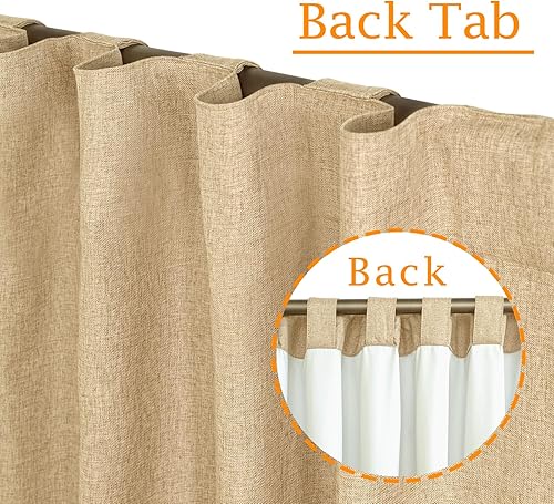 Miniatura 2 de LAMIT Cortinas de lino natural 100% opacas, 72 pulgadas de lino texturizado para sala de estar, cortinas de granja para oscurecer la habitación