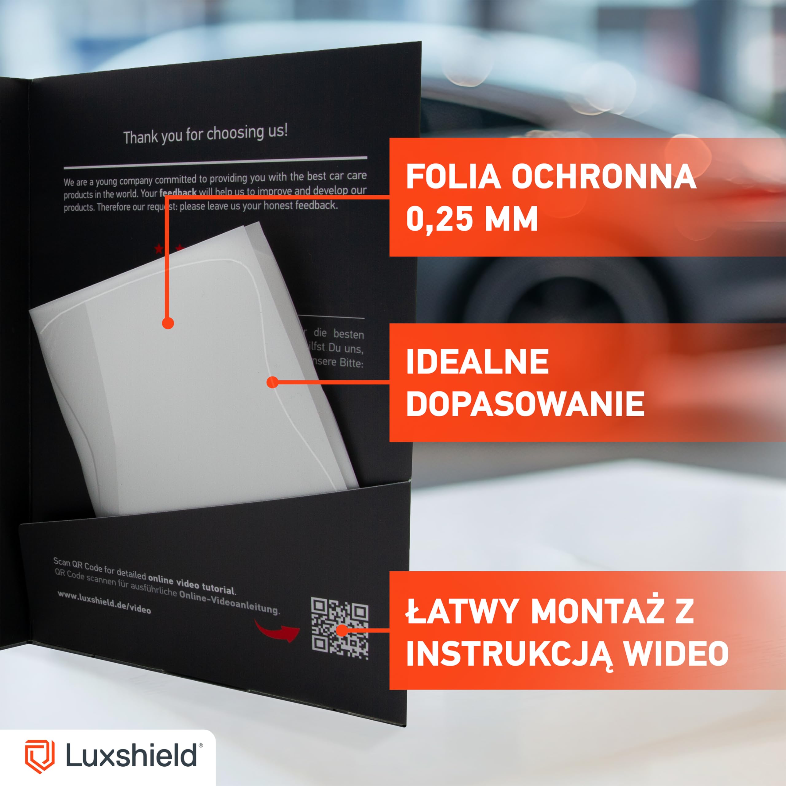 Luxshield folia ochronna na klamki kompatybilny z Nissan Qashqai 3 (III) J12 I 2021-2026 - ochrona przed zarysowaniami, folia ochronna na lakier – przezroczysta błyszcząca