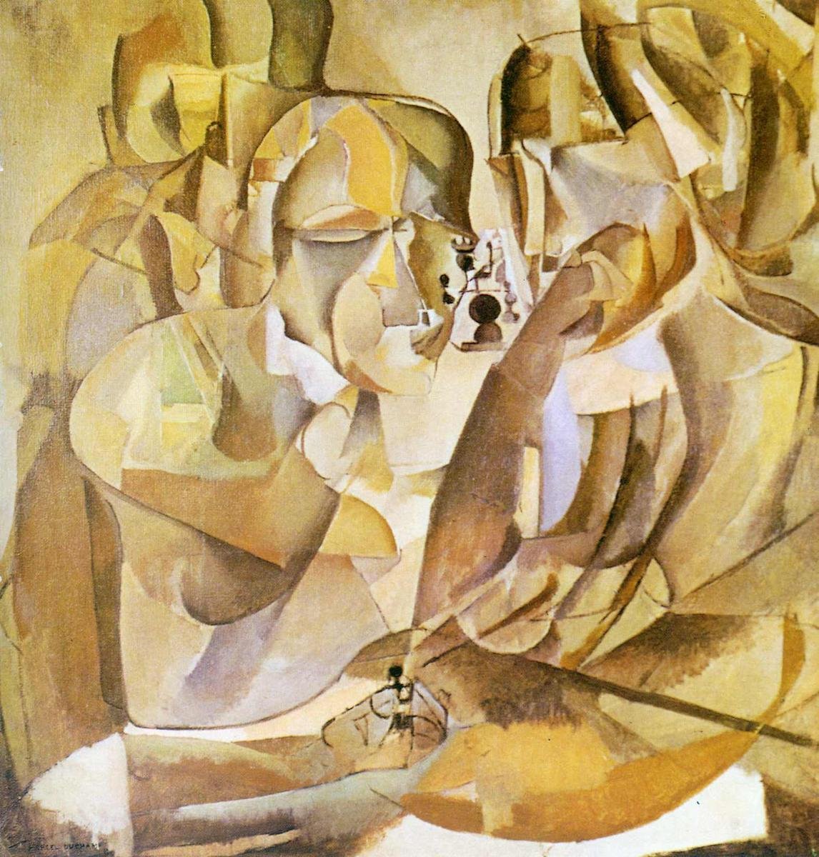 Póster laminado 21x22: Retrato de jugadores de ajedrez, 1911 - Marcel Duchamp