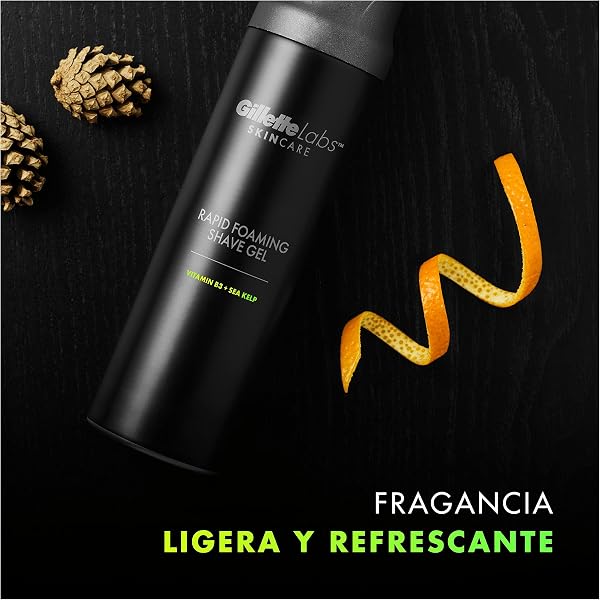GilletteLabs Gel de Afeitar con Espuma Rápida, Refresca, Calma Y Protege contra La Irritación de La Piel durante El Afeitado, Fácil Aclarado, 198ml - 5