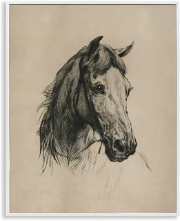 Charcoal Horse Portrait, 24 x 30 Inch Framed Giclée Print
