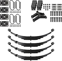 Vista 6 de The Trailer Parts Outlet - Kit de suspensión de resorte de doble ojal de 3 hojas para remolque y suspensión de eje único para tubo de 1 3/4" - ejes