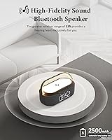 Vista 2 de COLSUR Bluetooth Speaker with Wireless Charger, FM Radio, Dimmable LED Night Light, Stereo Sound Dual Wireless Speakers, 2500mAh Portable Speaker