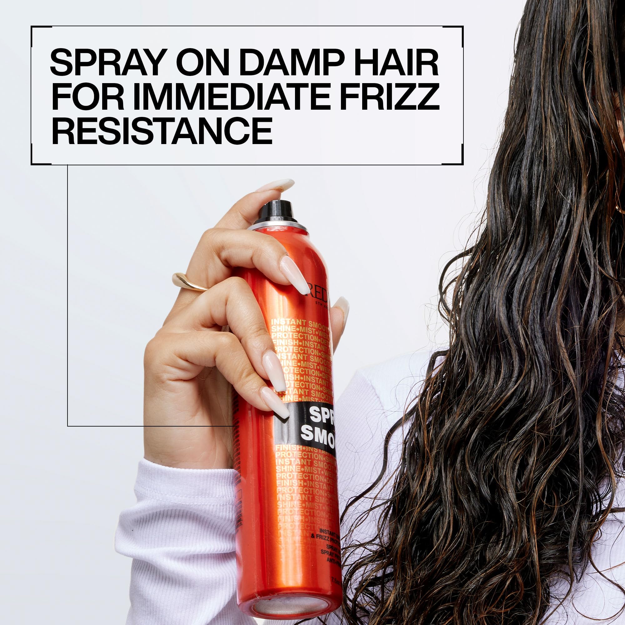Redken Spray Smooth Anti Frizz Hair Spray | Frizz Control and Heat Protection | Instant Smoother | With Citric Acid | Paraben, Sulfate & Silicone-Free| 2 Oz