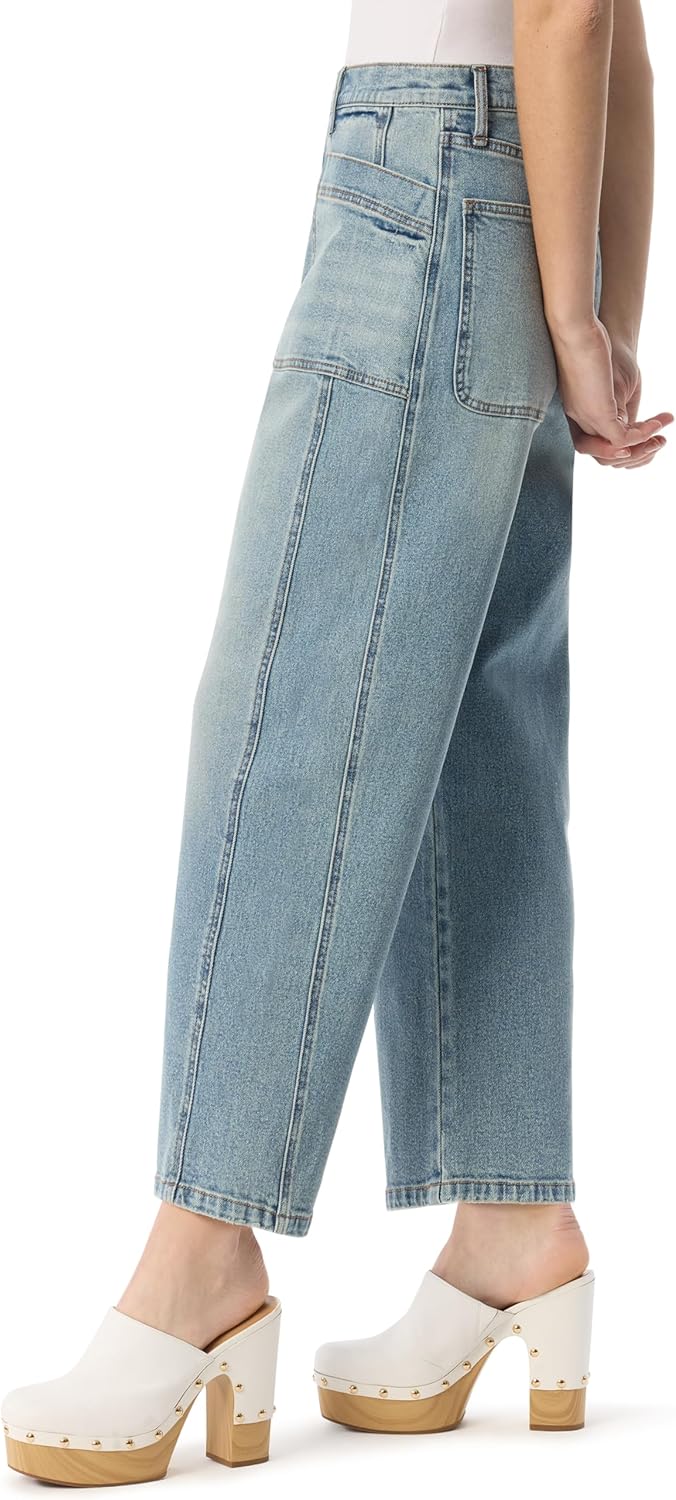 Jessica Simpson Womens Relaxed Barrel Zip Front Wide Leg Ankle Standard - Image 4