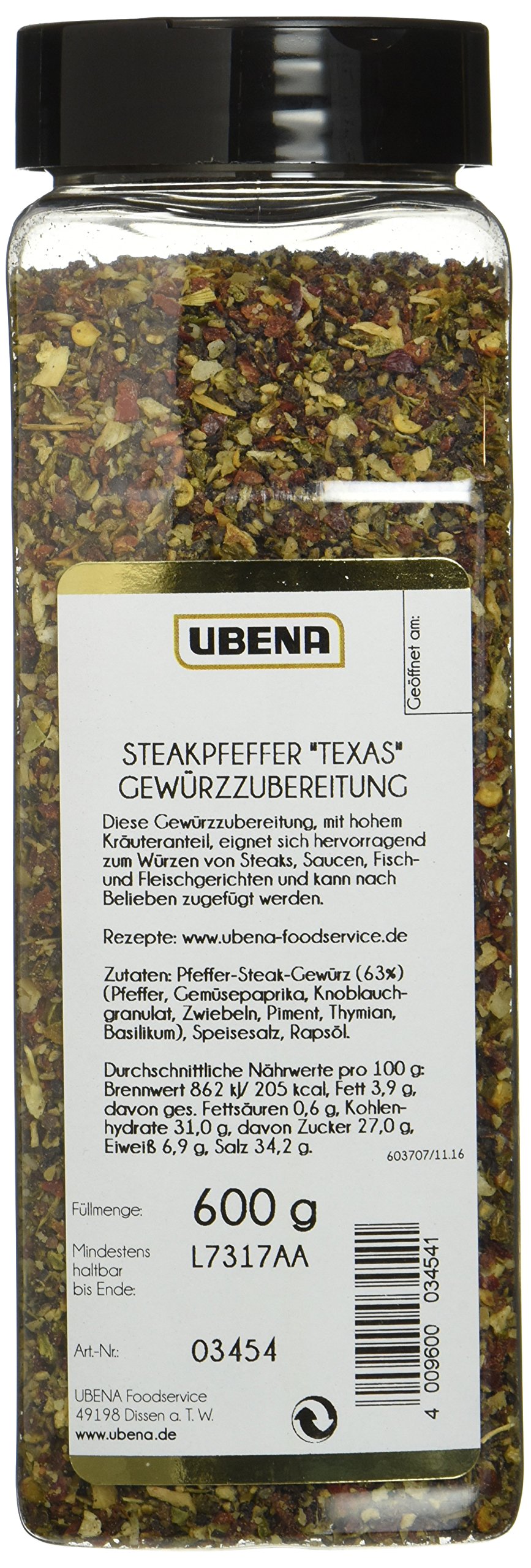 UBENA Steakpfeffer "Texas", 2er Pack (2 x 600 g)