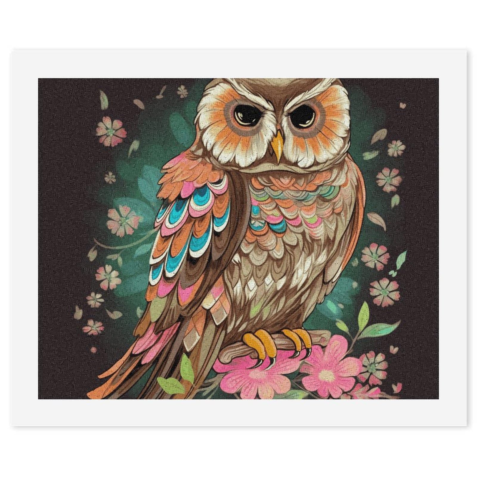 Peinture par numéros hibou anime pour adultes débutants toile 57x47cm - 7