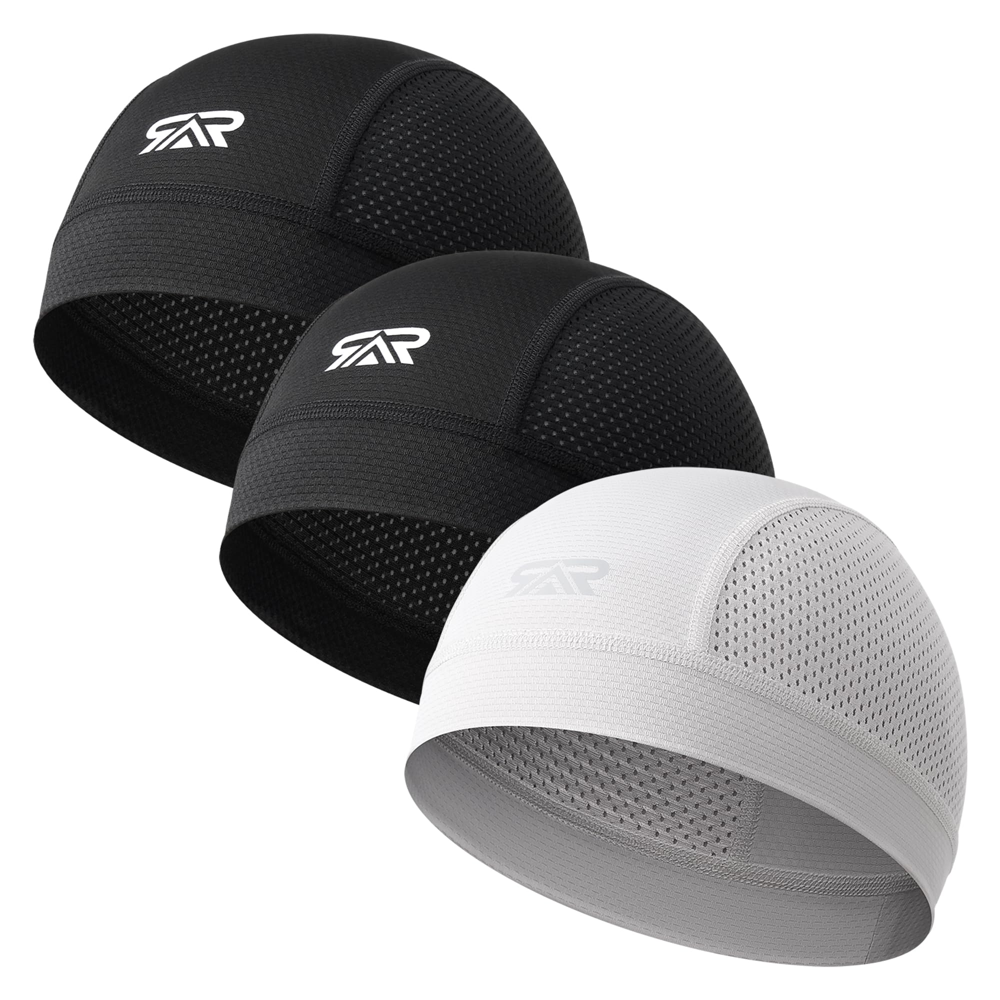 3-Pack Breathable Mesh Skull Cap Sweat Control Helmet Liner