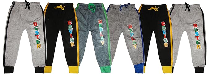 KIFAYATI BAZAR Kids Diaper fit Cotton Summer Track Pants with Bottom Rib Front Tatoo print Pack of