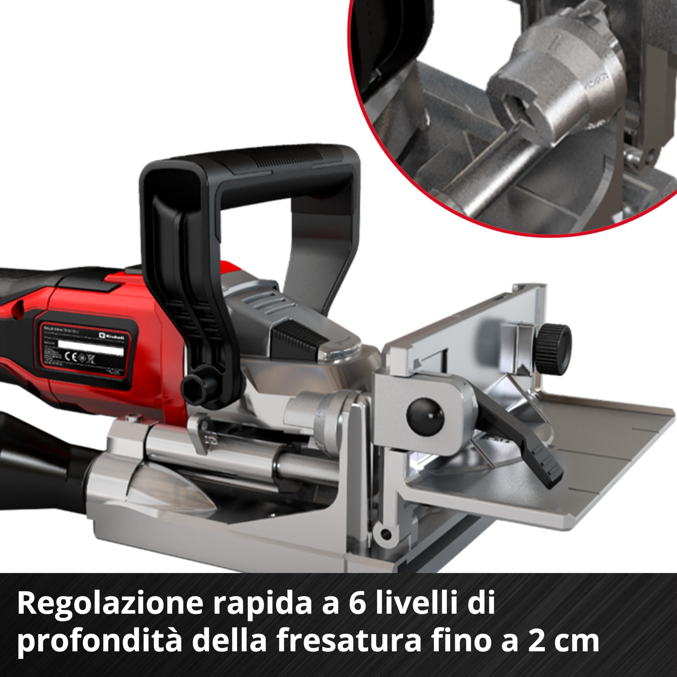 Einhell Fresatrice orizzontale a batteria TE-BJ 18 Li-Solo Power X-Change (18 V, ioni di litio, regolaz. continua inclinazione/altezza, regolaz. profondità su 6 livelli, senza batt. e caricabatt.)