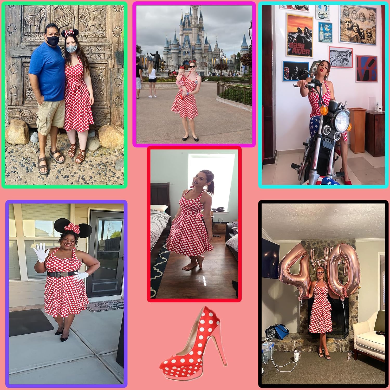 Topdress Women'sVintage Polka Audrey Dress 1950s Halter Retro Cocktail Dress - Image 4